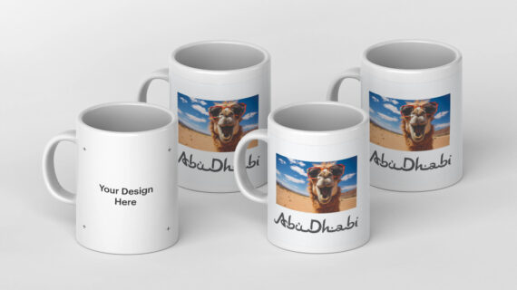 Arrangement of minimal coffee mugs