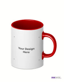 Custom Two-Tone Sublimation Mug – Personalized Design – 11oz Ceramic – Blue, Red, Black, or Green
