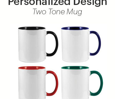 Custom Two-Tone Sublimation Mug – Personalized Design – Bulk Packs (6, 12, 24, 36 pcs) – Blue, Red, Black, or Green