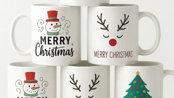 White Sublimation Christmas Mugs (6)